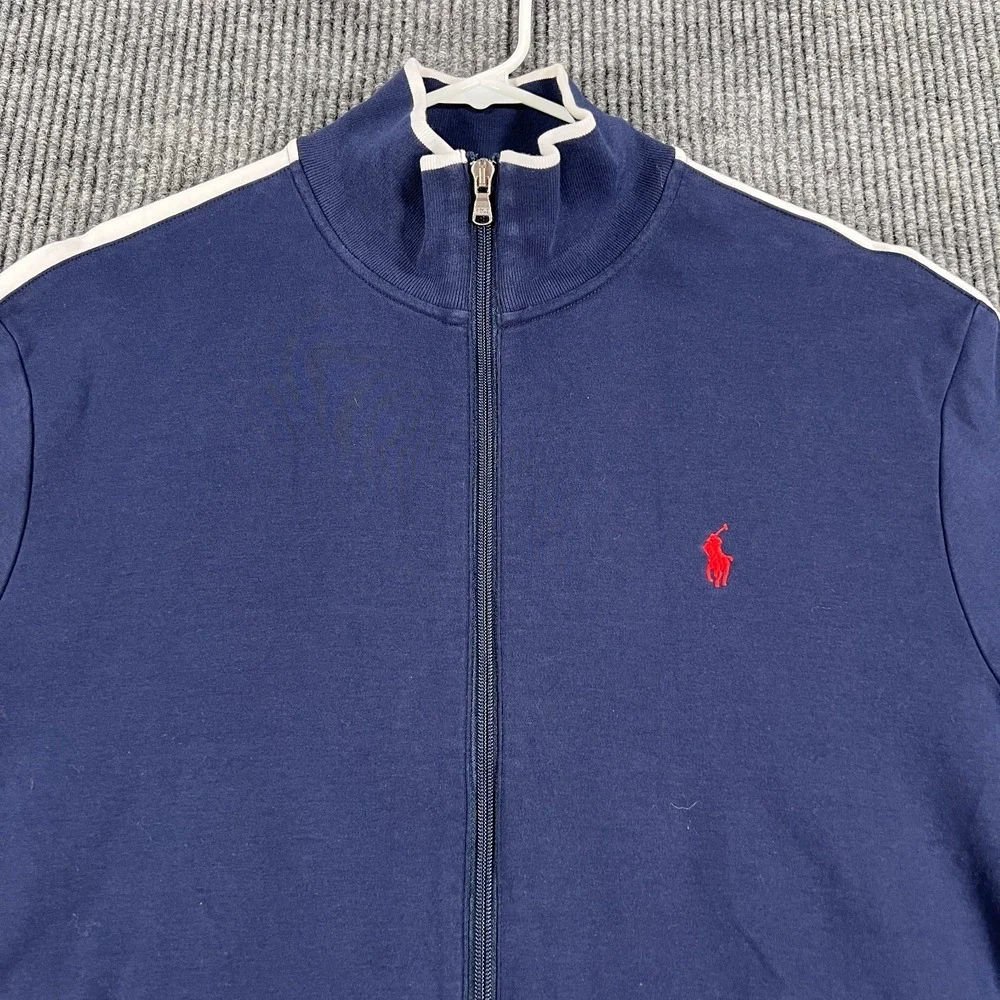 Polo Ralph Lauren Performance Jacket Sweatshirt Mens Large Blue Full Zip Mock